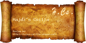 Hajós Csilla névjegykártya